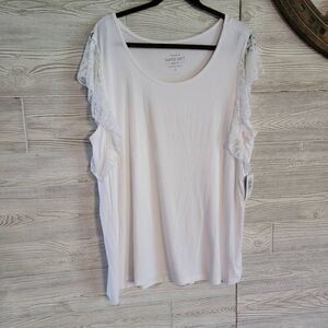 Torrid Super Soft Lace Flutter Sleeve Top SZ 2 Plus Size NWT Cottagecore Girly